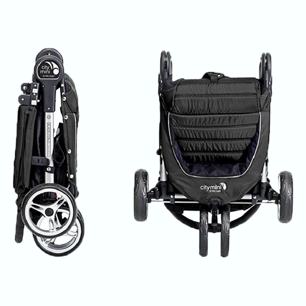 Black Baby Jogger City Mini 4 stroller folded
