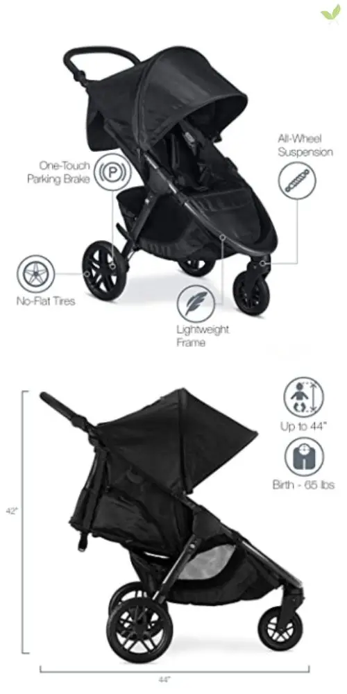 Britax B Stroller dimensions and features