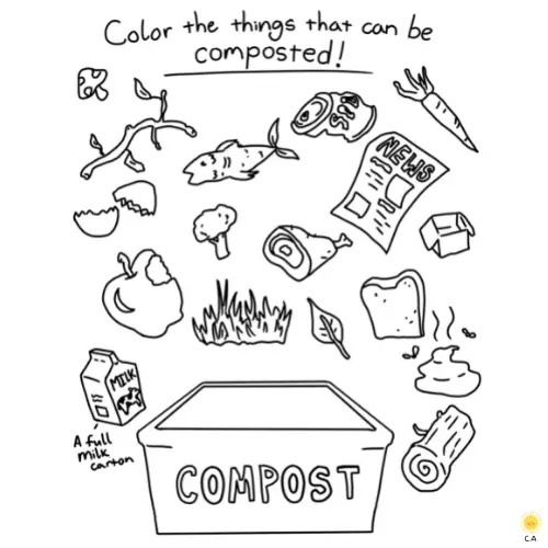 Composting coloring page sample