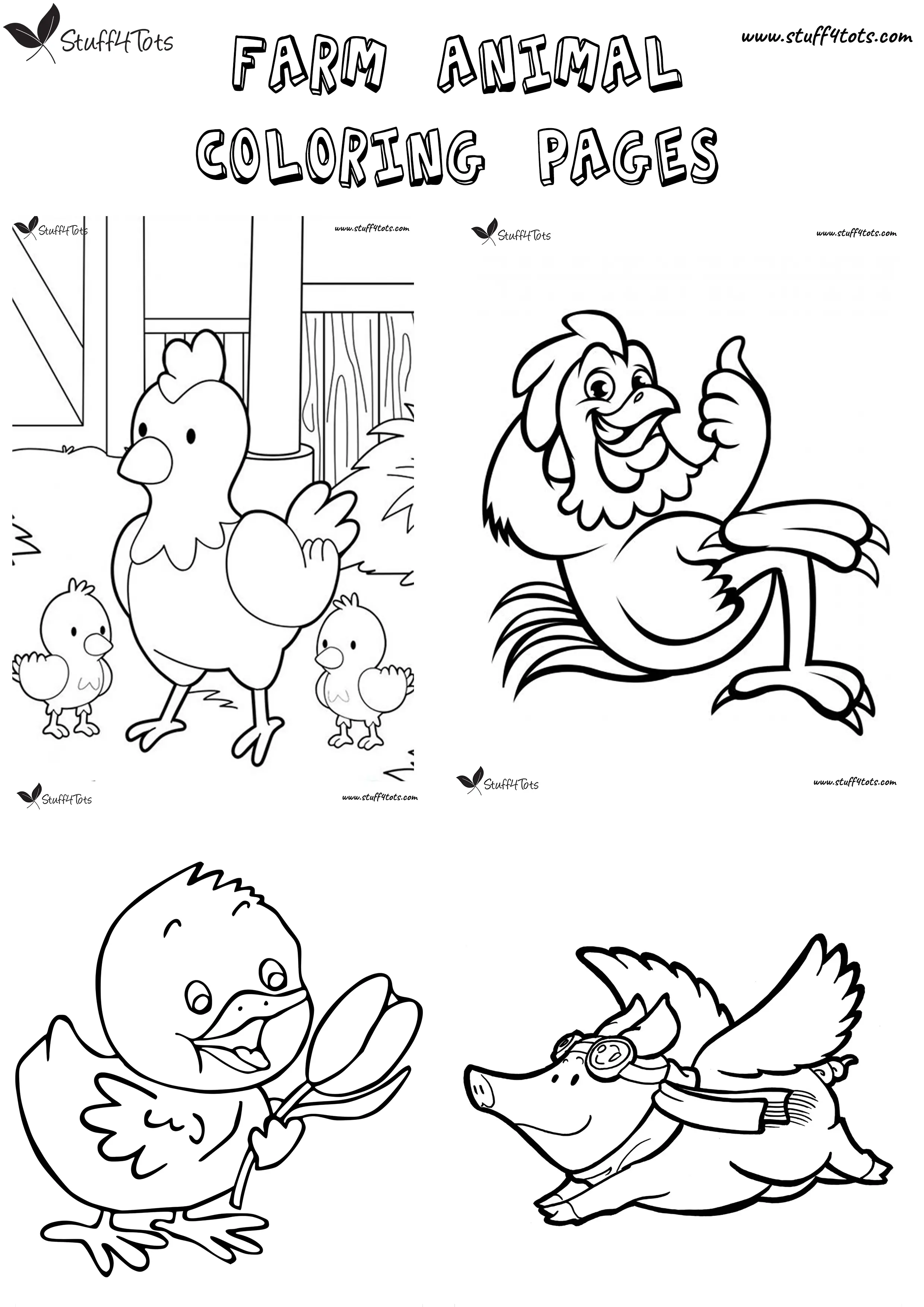 animal images coloring page for kids