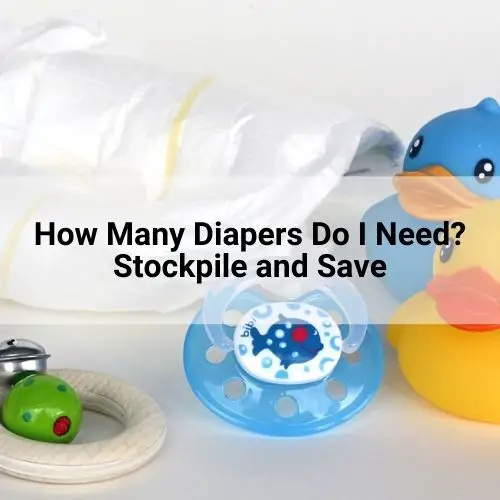 Baby essentials like diapers pacifiers and rubber duckies