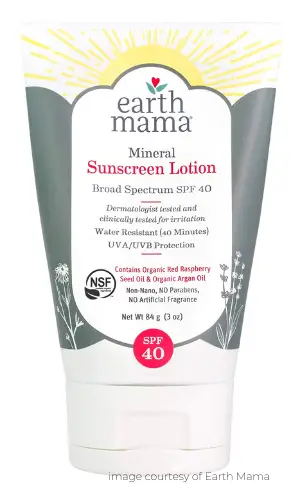 Pregnancy Safe Sunscreen - Mineral Sunscreen Lotion SPF 40 by Earth Mama