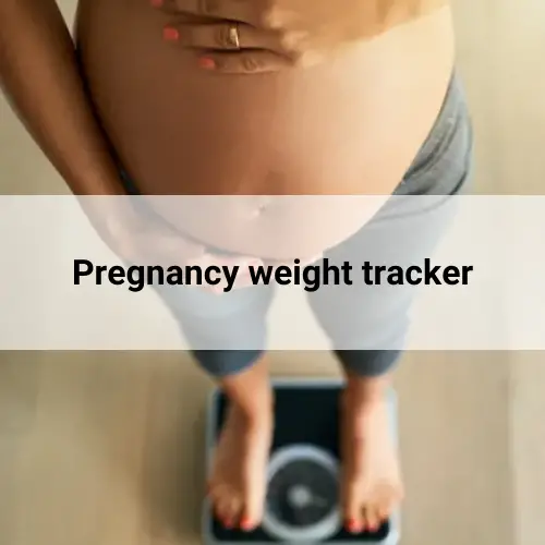 Pregnant woman on a weighing scale