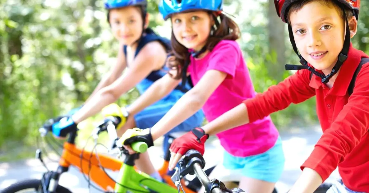 Children enjoying a bike ride